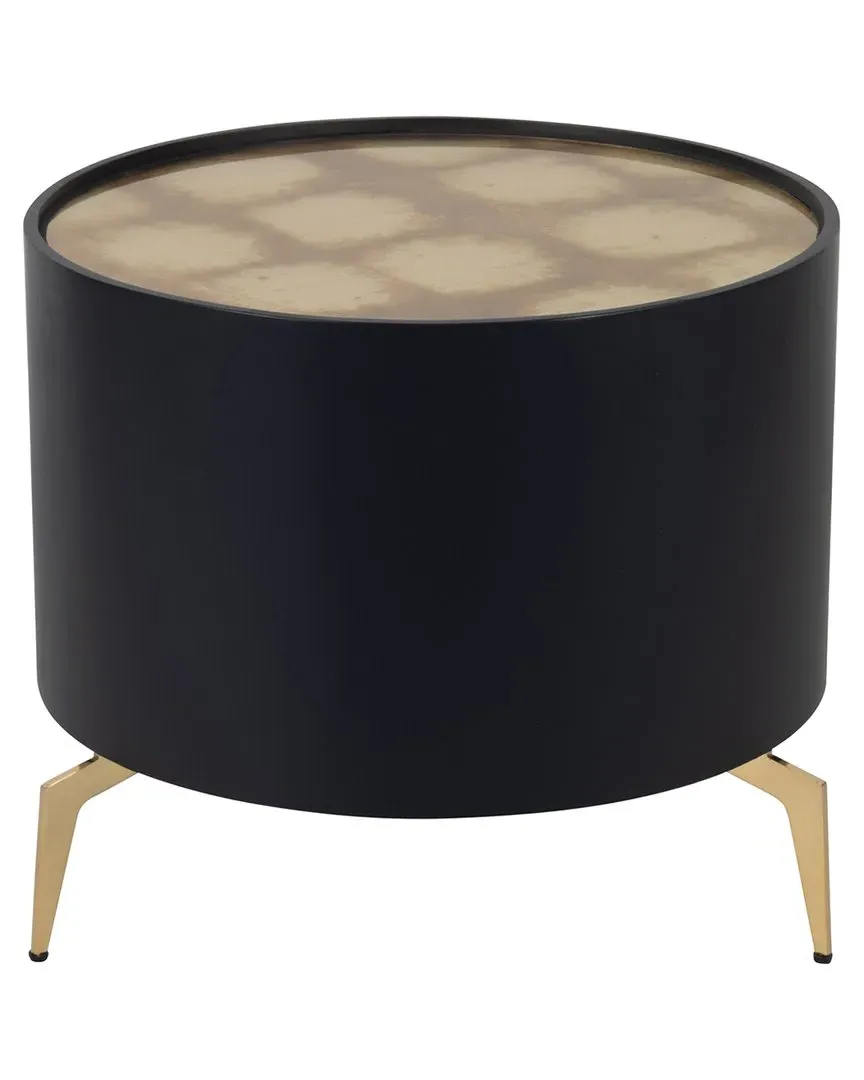 24in Side Table - Black, Gold Leaf image