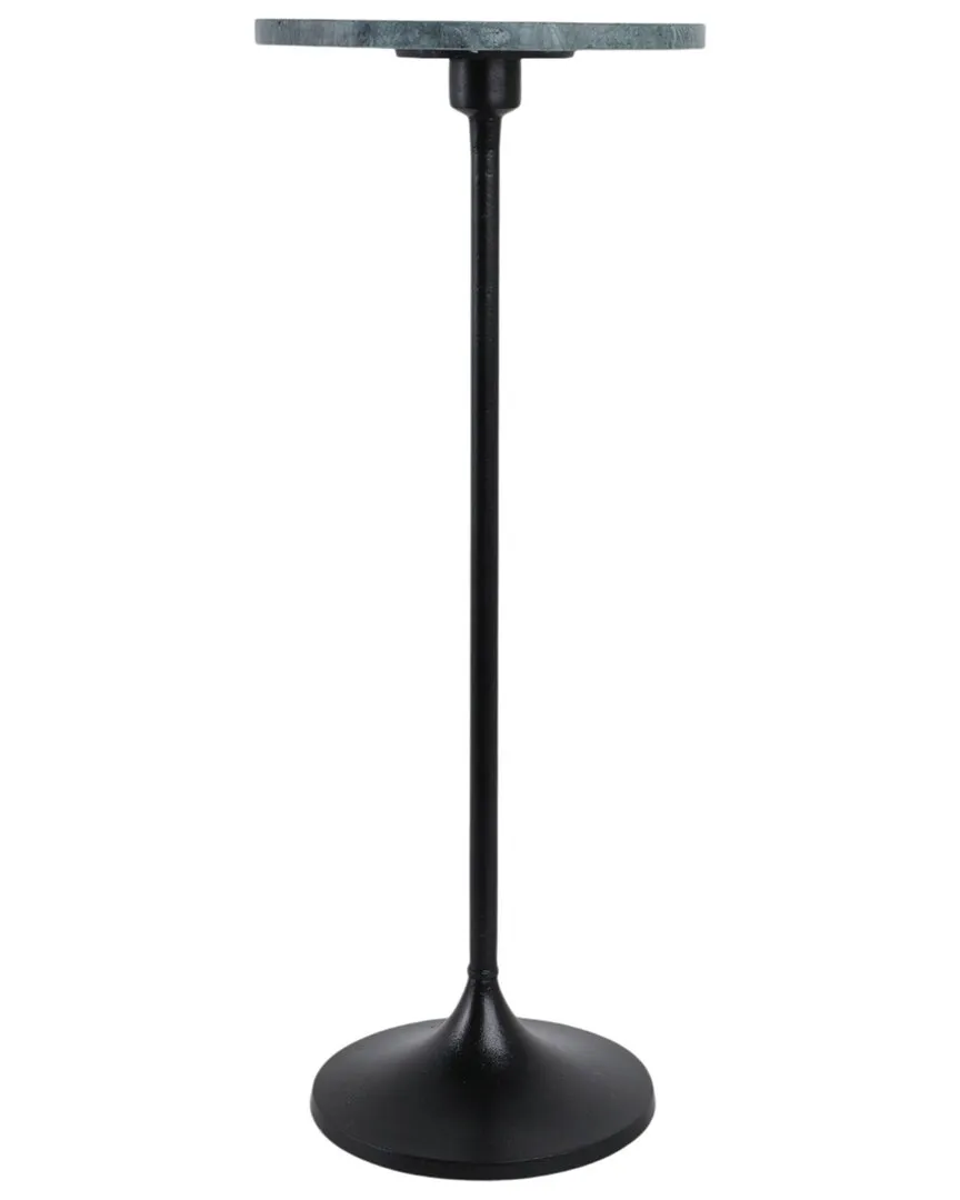 27in Marble Top Drink Table - Green, Metal image