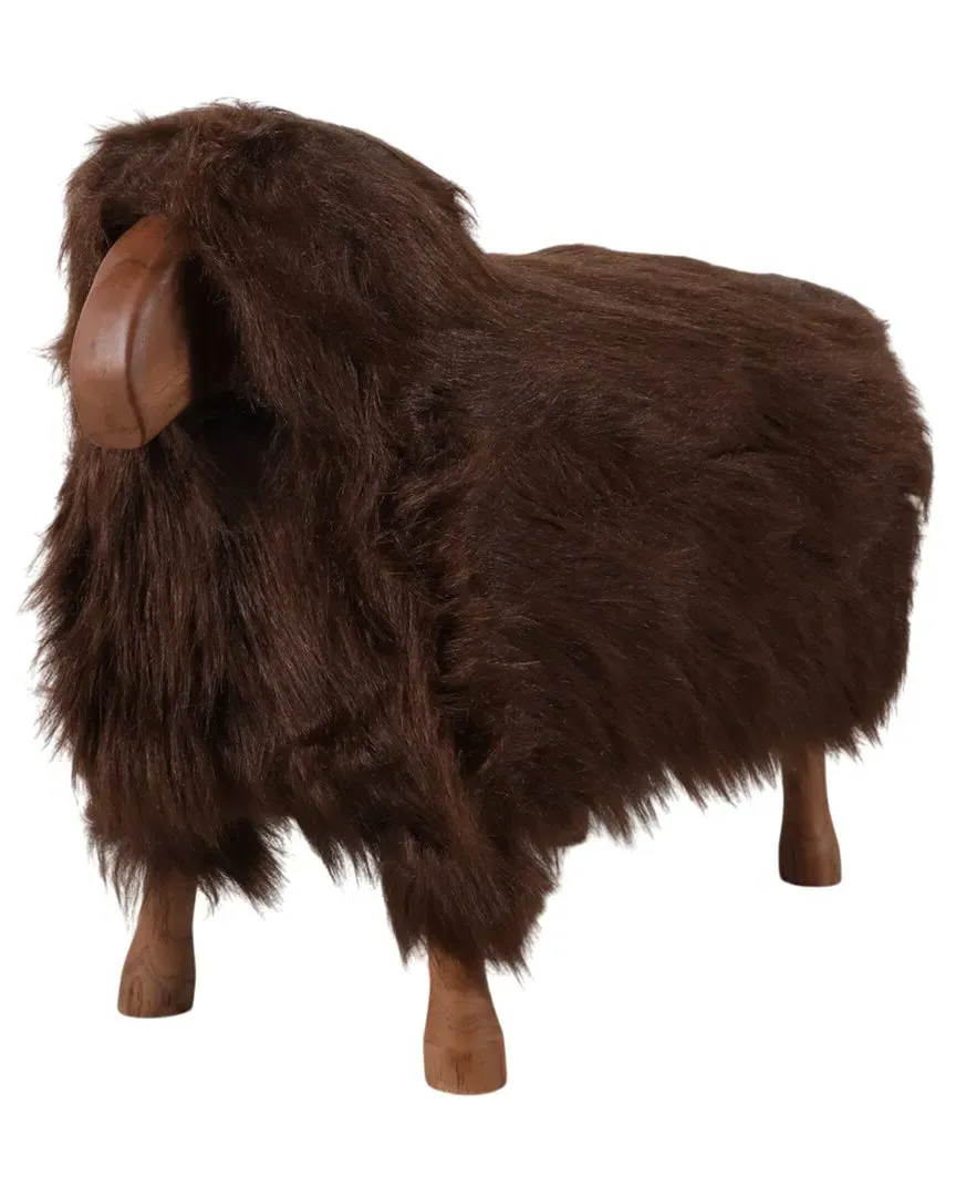 31x23in Fuzzy Sheep - Brown, Fabric image