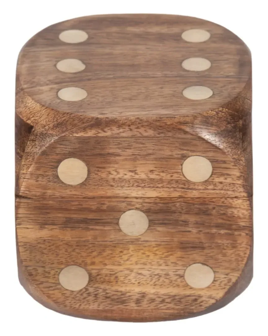 4in Dice Box with Dice - Brown, Wood