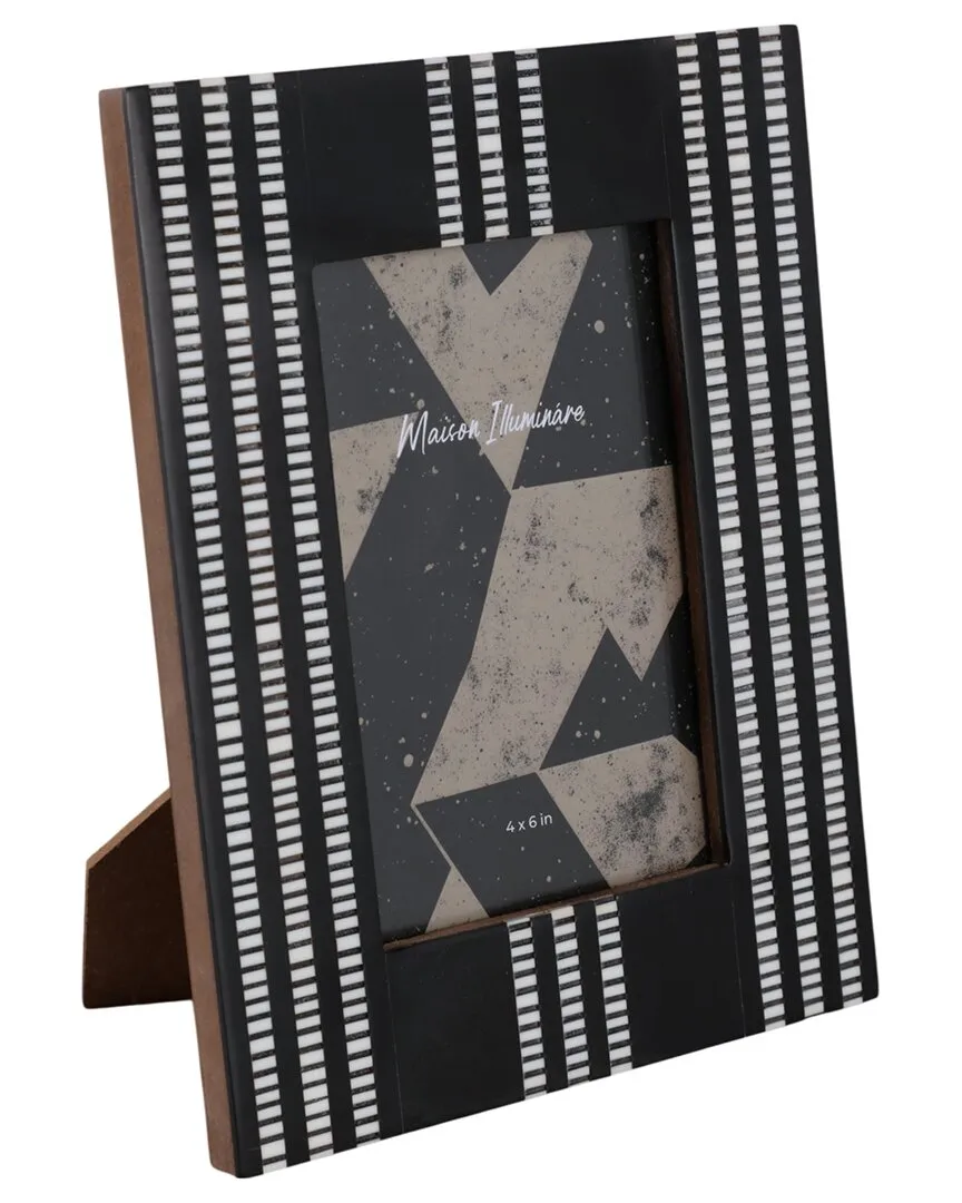 4x6 Ridged Stripes Photo Frame - Black, Resin image