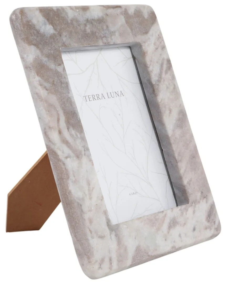 4x6in Curved Edge Picture Frame - Tan, Marble image
