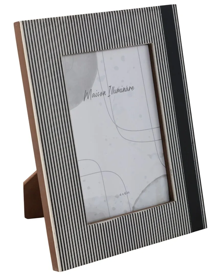 4x6in Lines Photo Frame - Black, Resin image