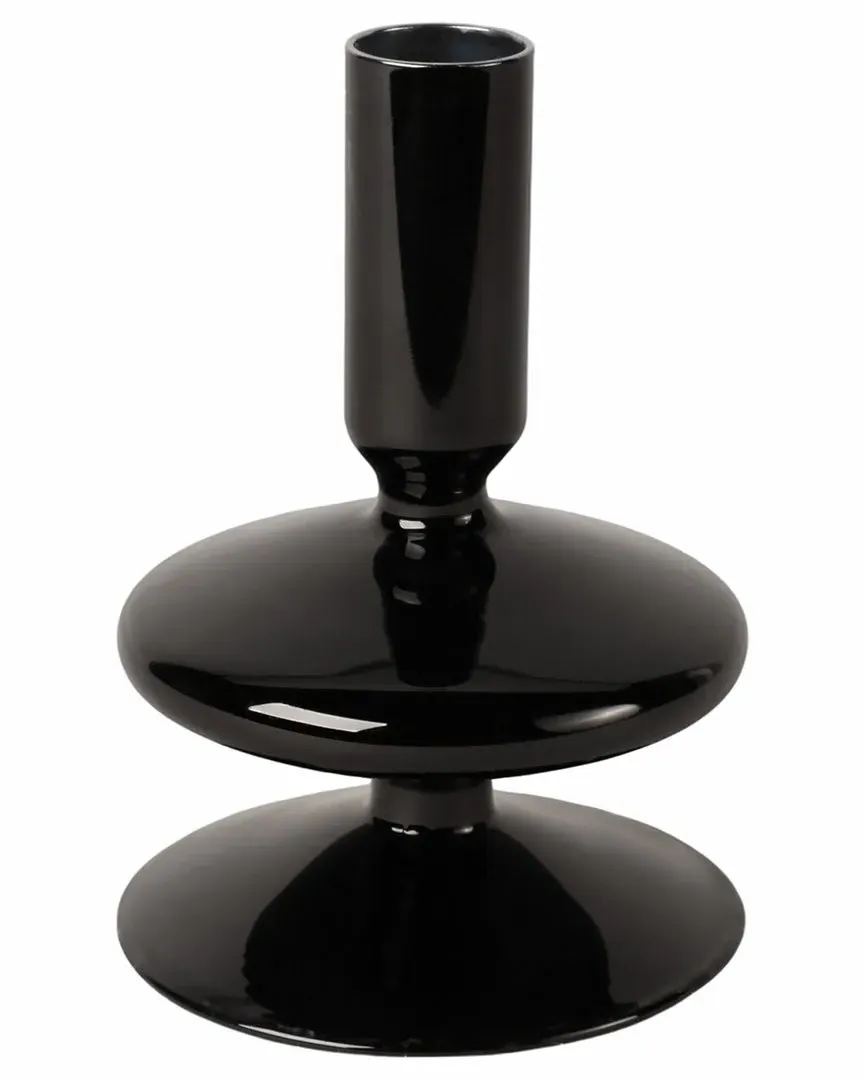 5in Taper Candle Holder - Black, Glass image