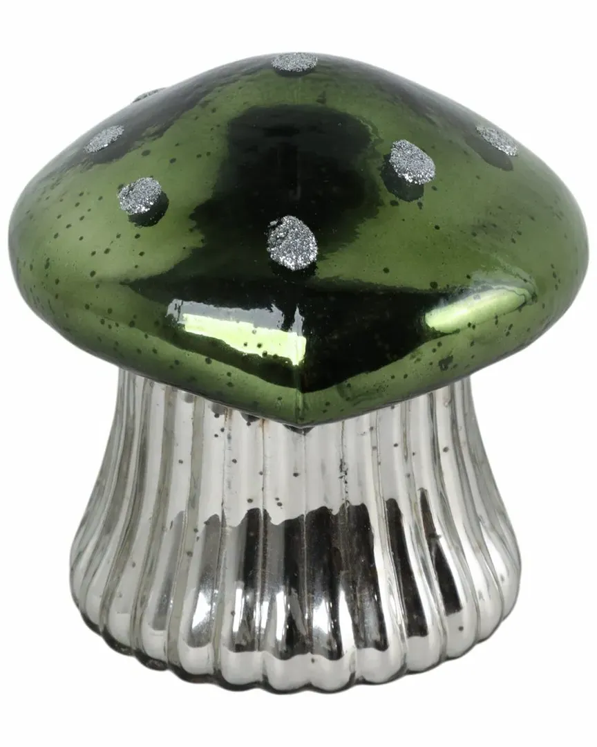 6in Cypress & Musk Mushroom Candle - Green, Glass