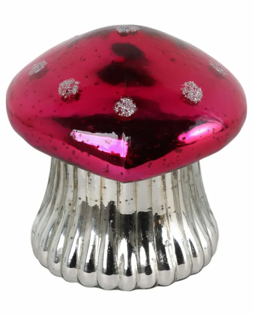 6in Fig & Apricot Mushroom Candle - Pink, Glass