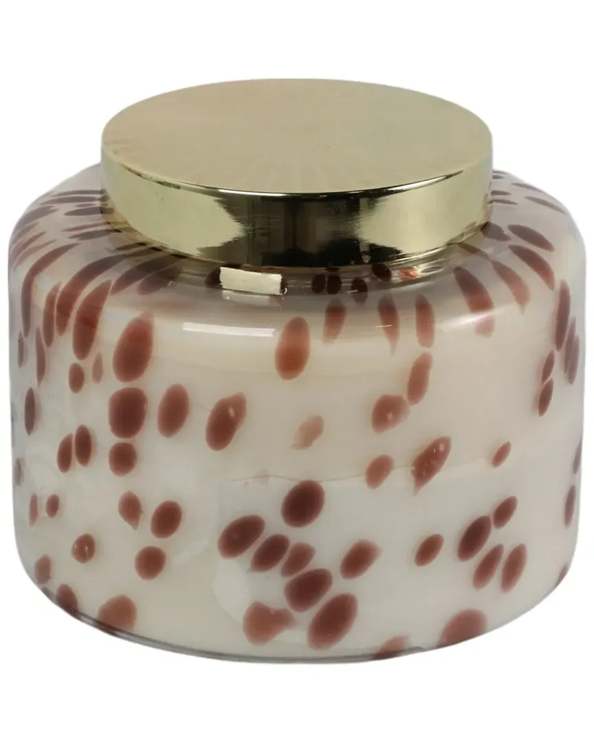 7in Cinnamon Speckle Lidded Candle - Brown, Glass