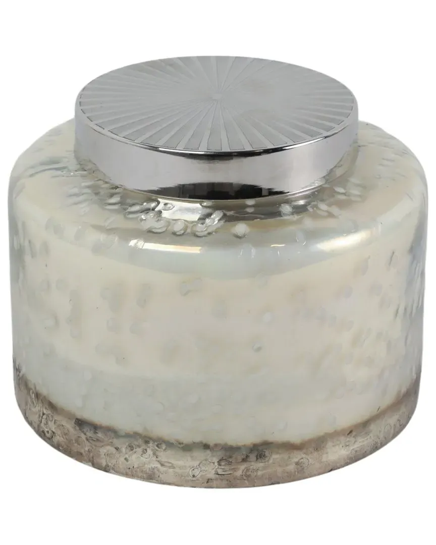 7in Lavender Speckle Lidded Candle - Clear, Glass image