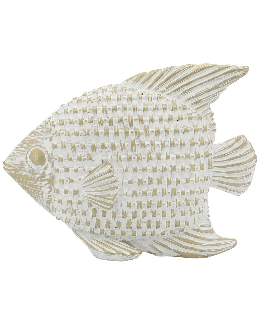 7in Standing Fish Figure - White, Ceramic image