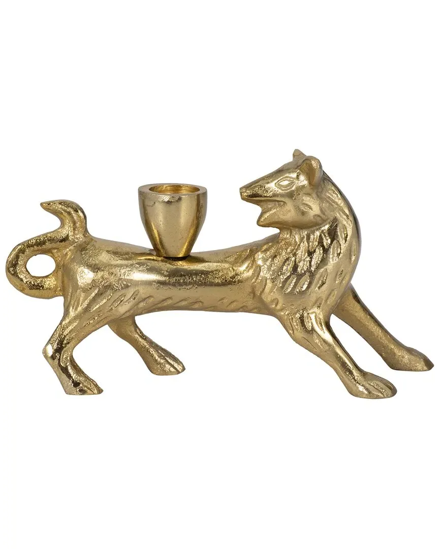 8in Fox Taper Candle Holder - Gold, Aluminum image
