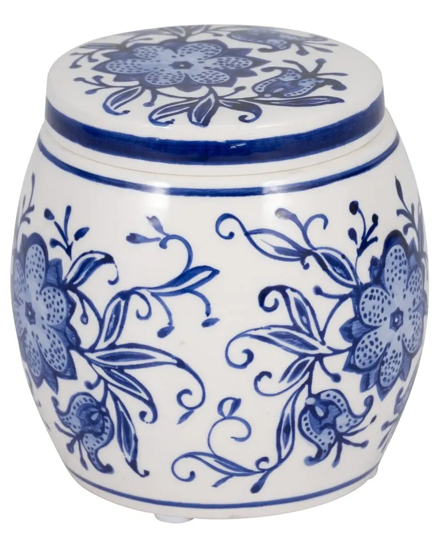 8oz Lavender Verbena Chinoiserie Candle - Blue, Stoneware image