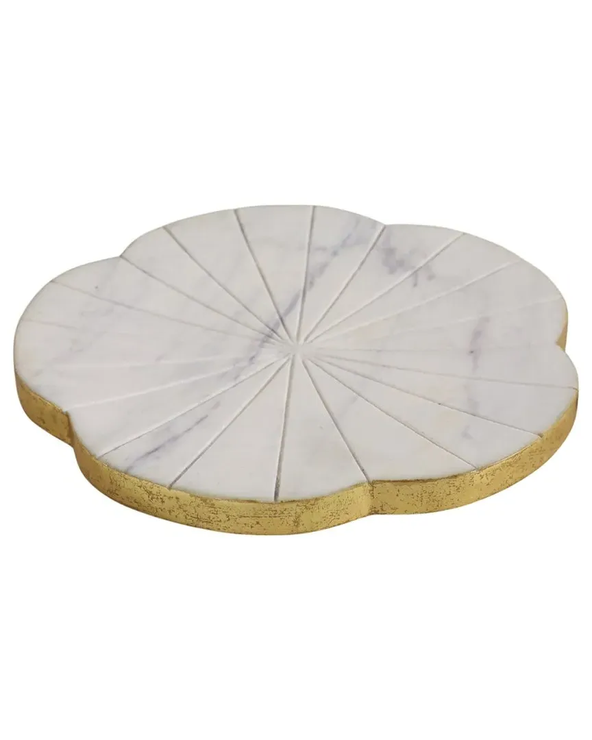 8x8in Marble Flower Tray - White image