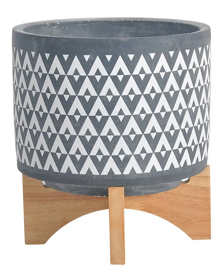 Ceramic Aztec Planter - Gray image