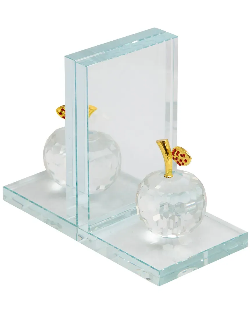 Crystal Apple Bookends - Clear image