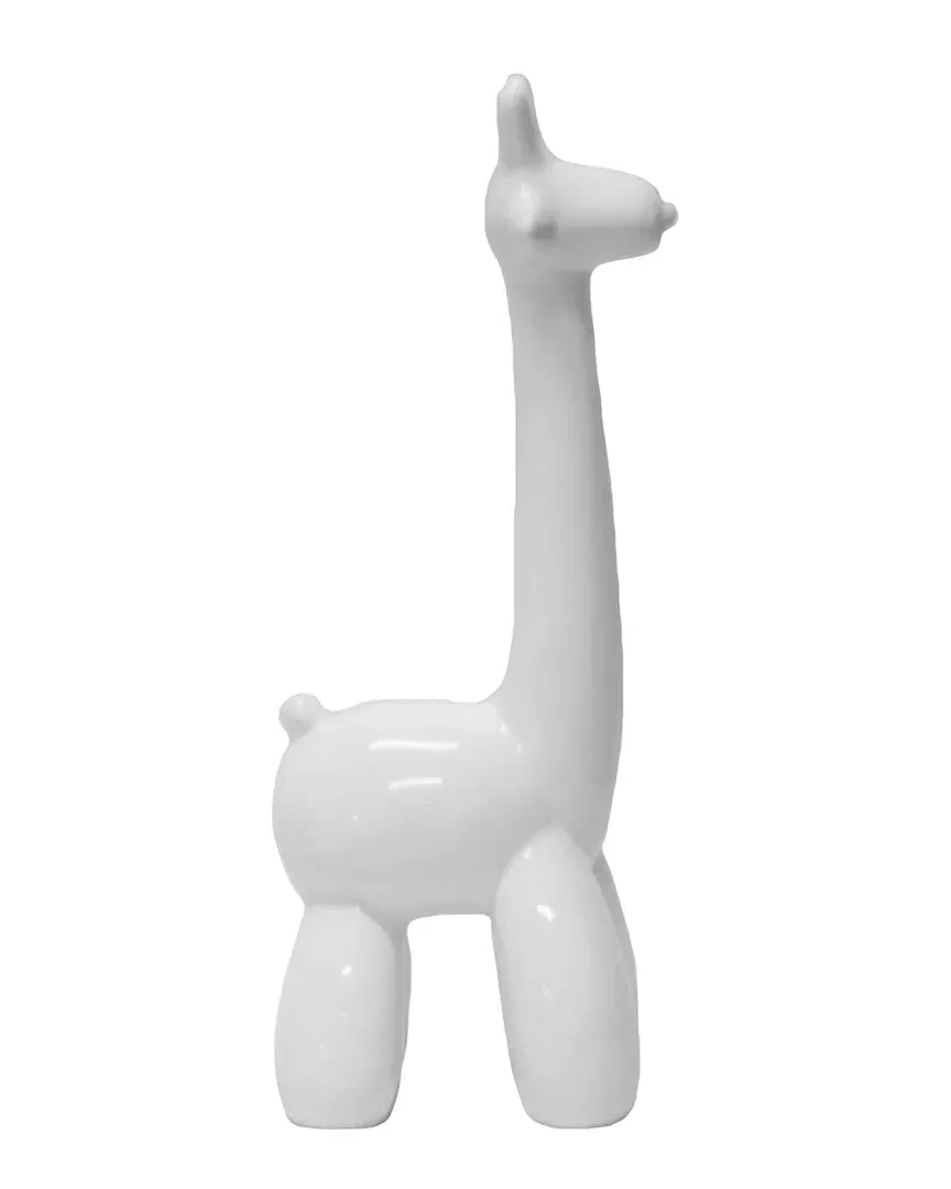 Giraffe Balloon Animal Figurine - White, Ceramic image