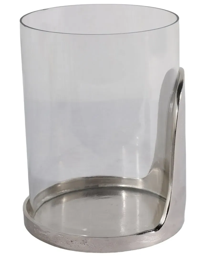 Hurricane Pillar Holder - Silver, Metal image