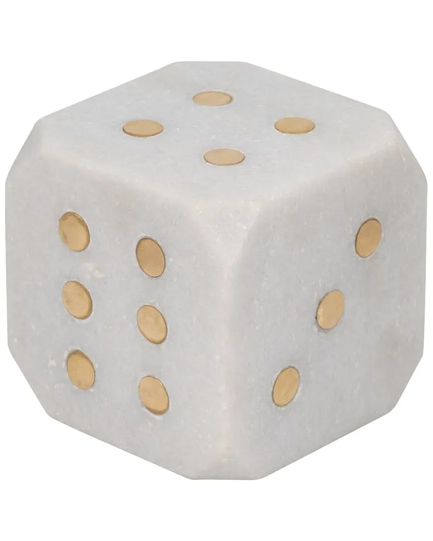 Marble 4in Dice - White image