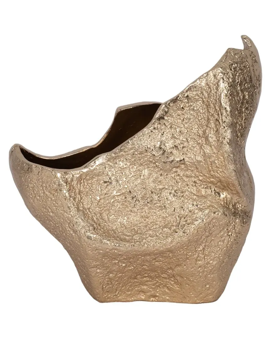 Sagebrook Home 13in Organic Edge Metal Vase - Gold image