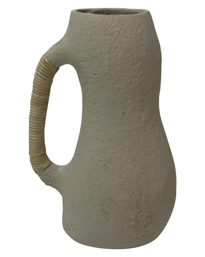 Sagebrook Home 13in Organic Vase with Caning - Ivory image