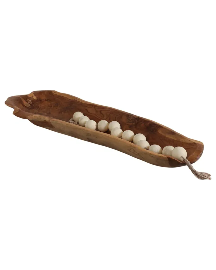 Sagebrook Home Long Bowl - Brown, Teak Wood image