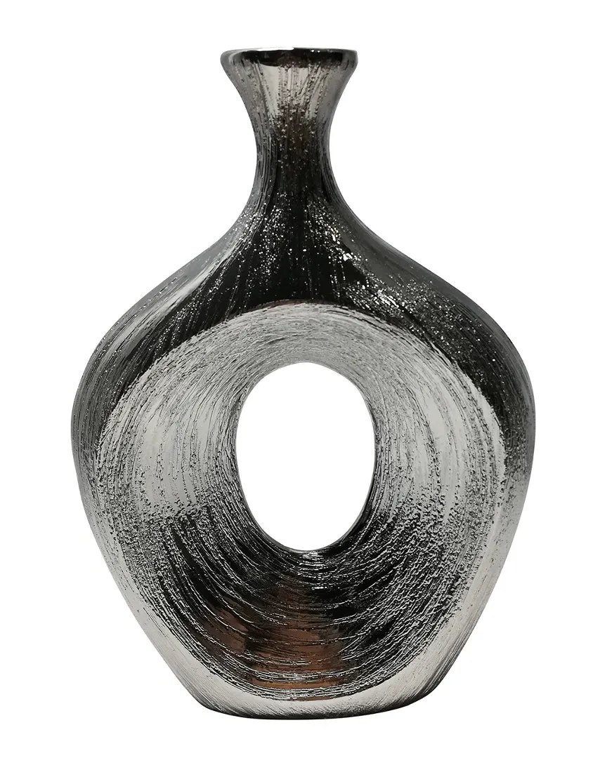 Scratched Oval Vase - Silver image