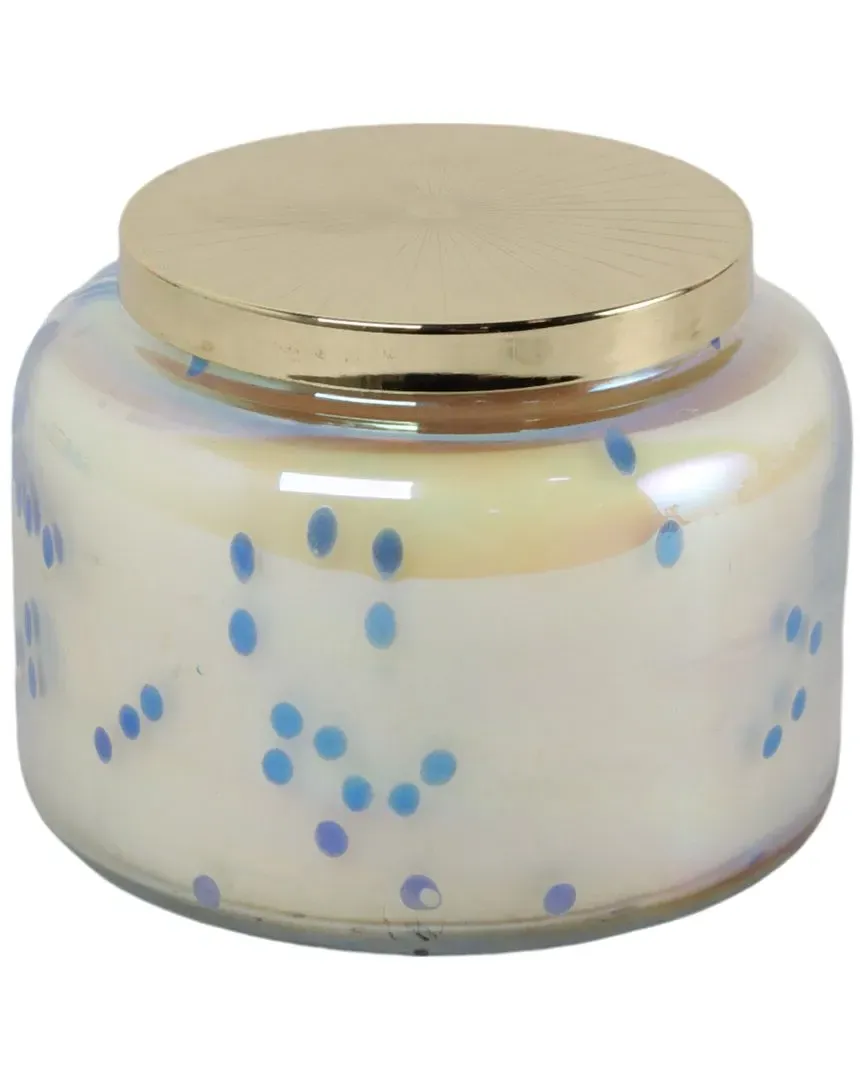 Verbena Bead Luster Lidded Candle - Blue, Glass image