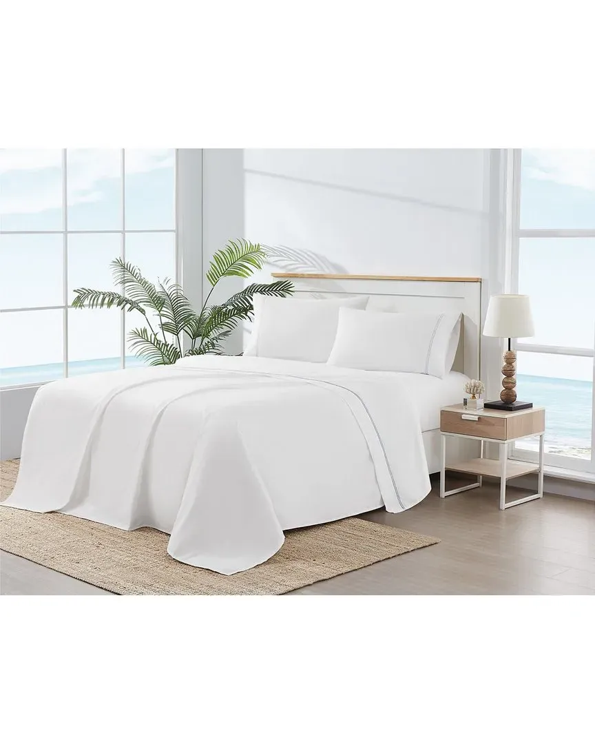 Pick Stitch Cotton Percale Sheet Set - Navy image