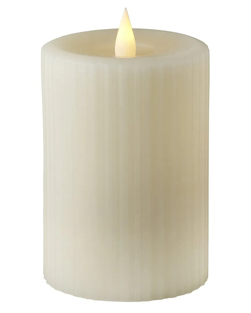 Esme Fine Ribbed Motion Flameless Candle - Ivory image