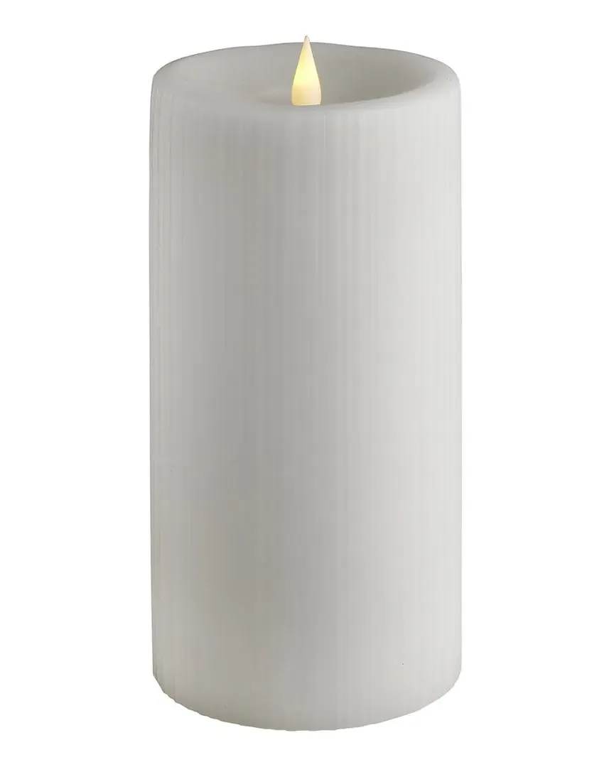 Esme Fine Ribbed Motion Flameless Candle - White