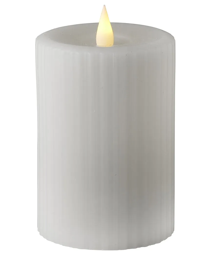 Esme Fine Ribbed Motion Flameless Candle - White