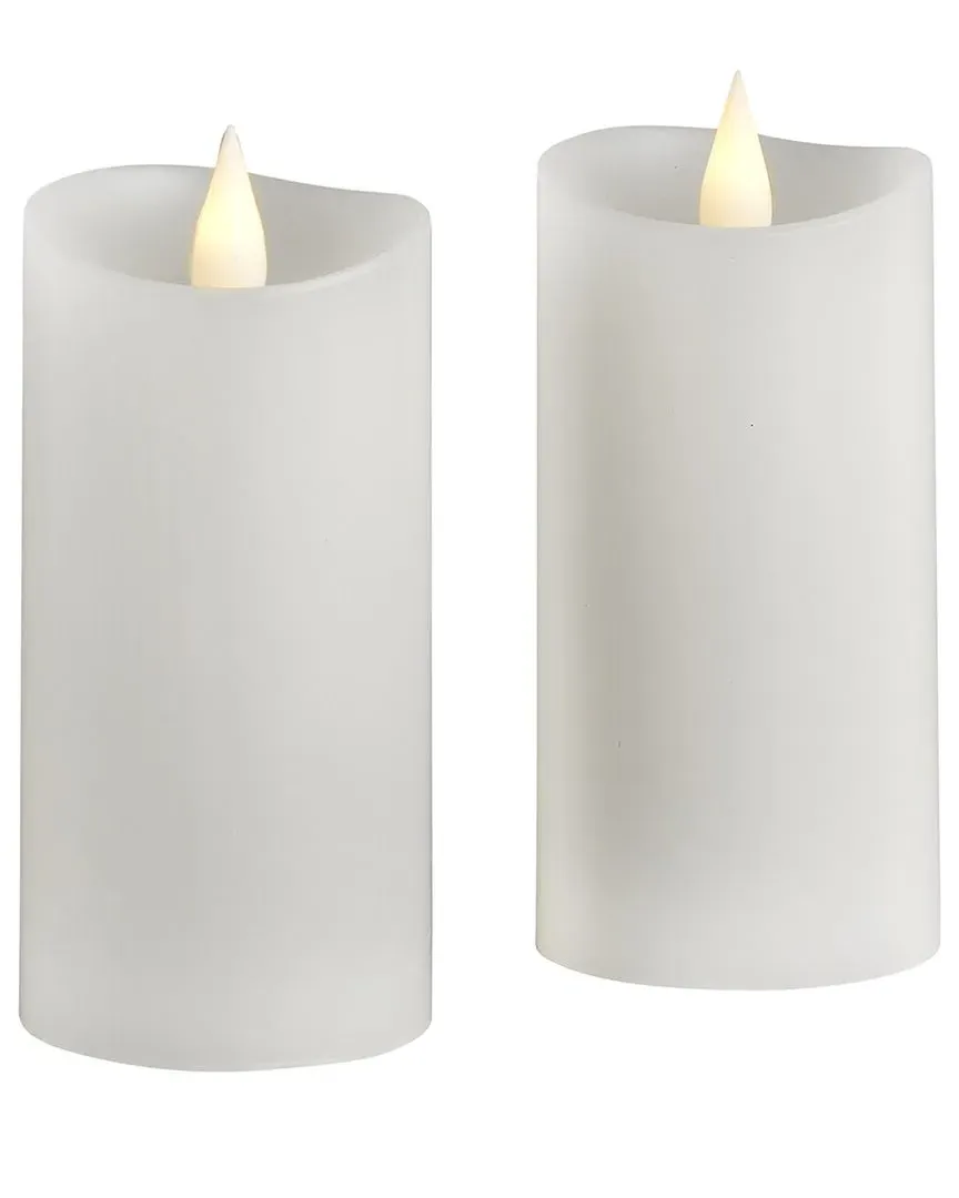 Set of 2 Motion Flameless Candles - White image