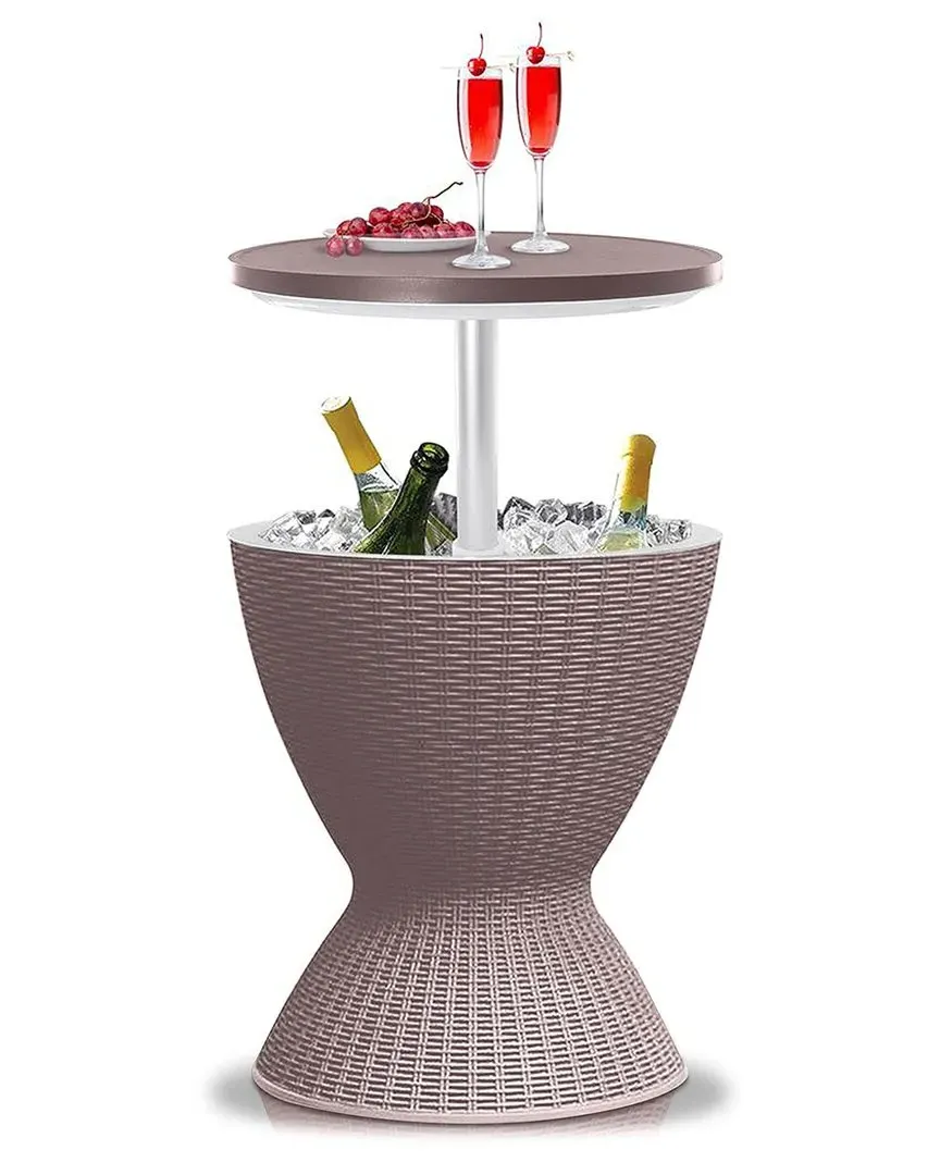Cool Bar Outdoor Patio Table with Storage - Grey