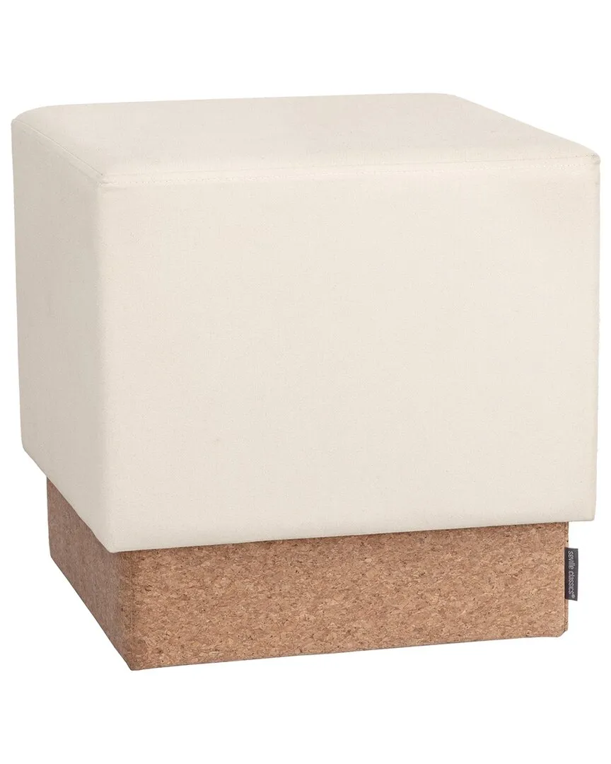 Vineyard Collection Cube Storage Ottoman - Cream, Cork image