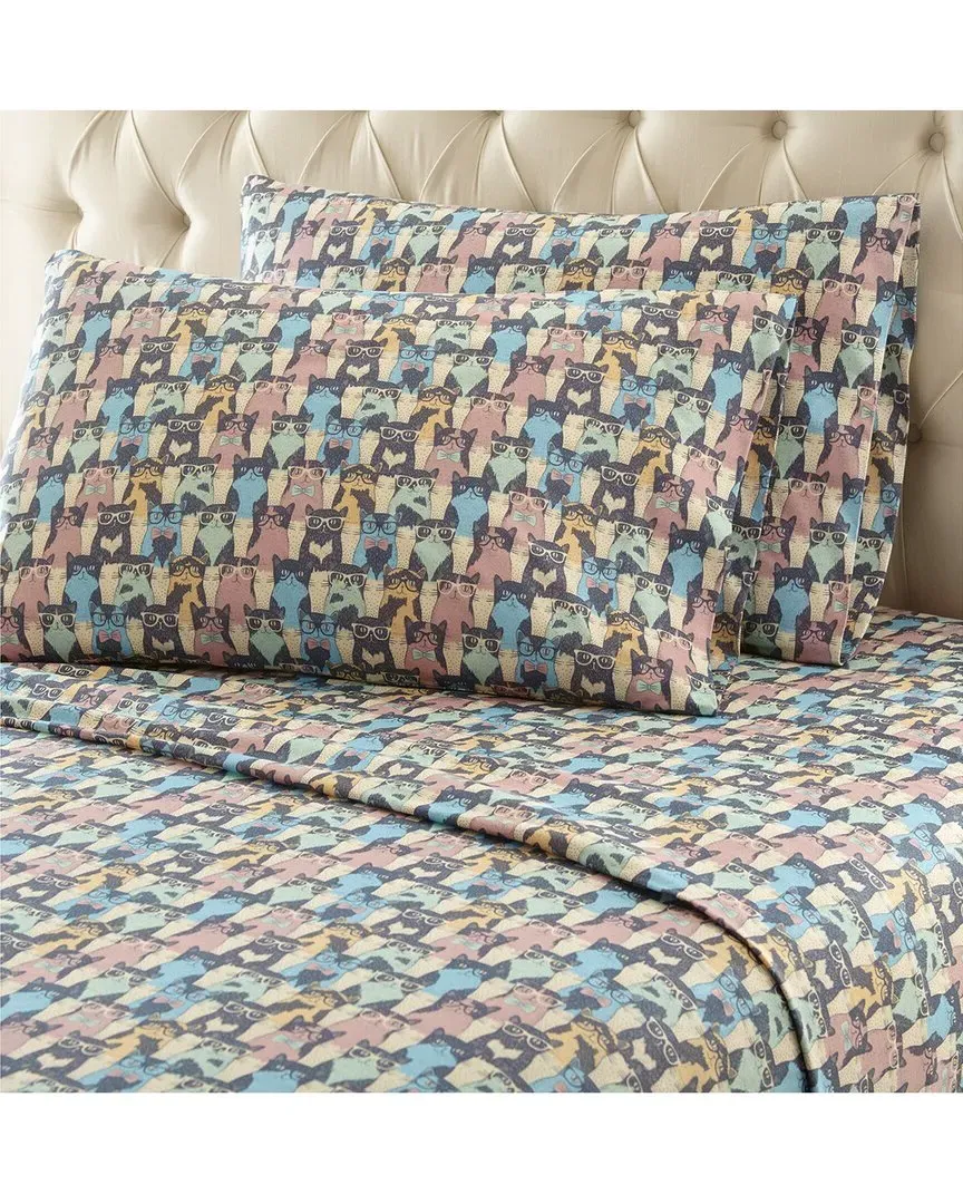 150tc Micro Flannel Deep-Pocket Sheet Set - Kool Kats