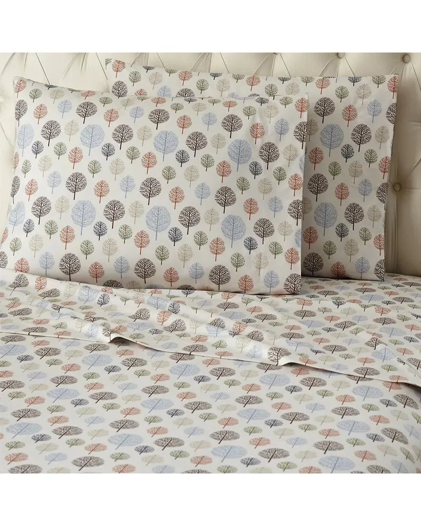 150tc Micro Flannel Deep-Pocket Sheet Set - Trees