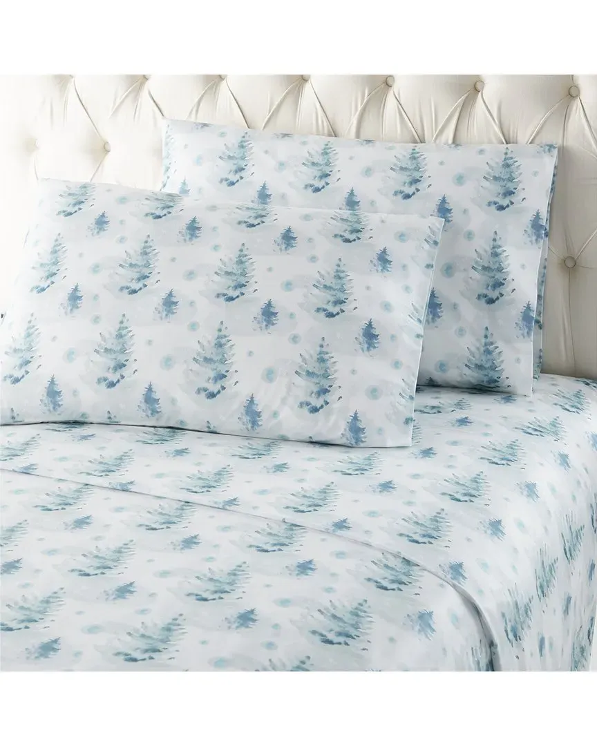 150tc Micro Flannel Deep-Pocket Sheet Set - Watercolor Pines