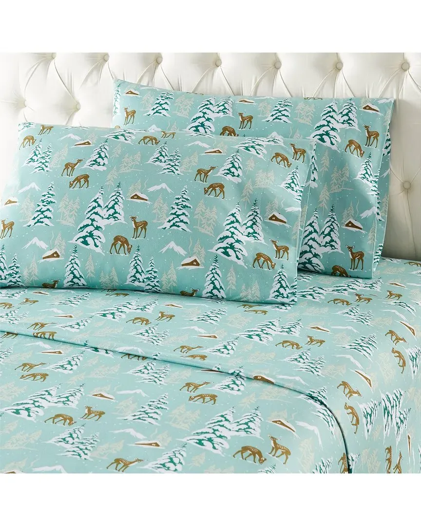 150tc Micro Flannel Deep-Pocket Sheet Set - Winter Wonderland