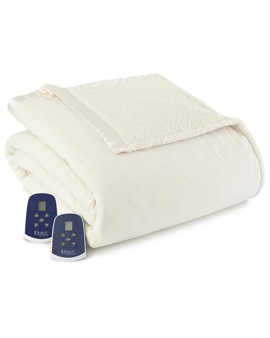 Micro Flannel Electric Blanket - Ivory, Polyester