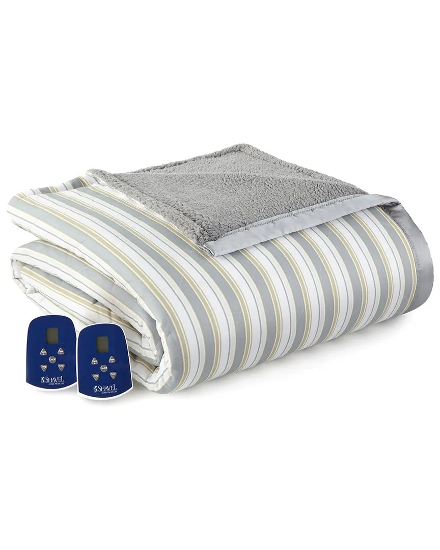 Micro Flannel Electric Blanket - Metro Stripe, Polyester