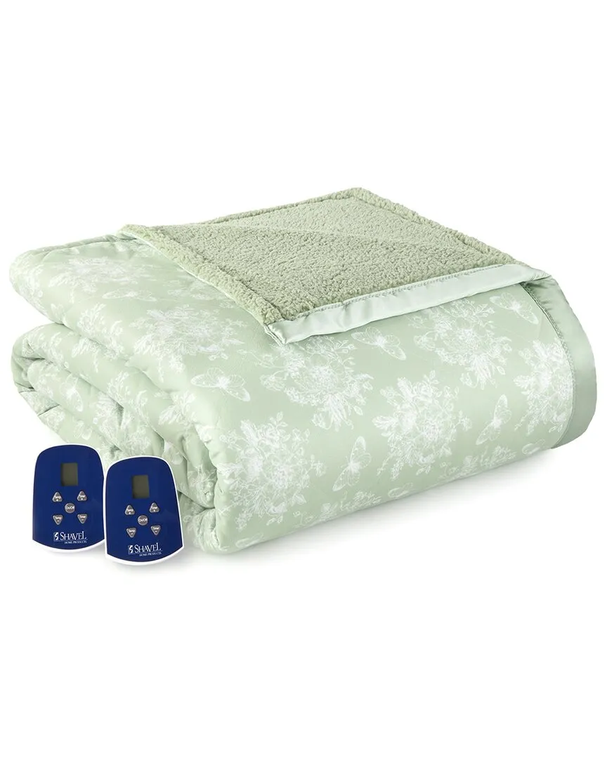 Micro Flannel Electric Blanket - Toile Celadon, Polyester
