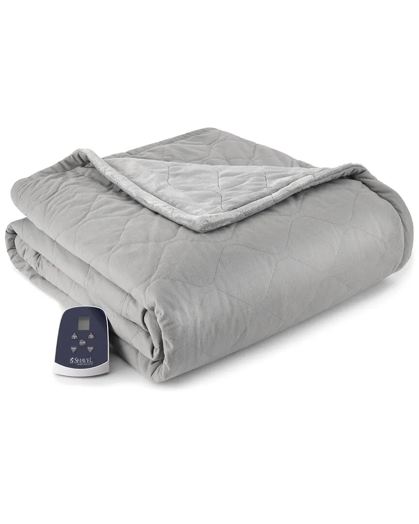 Micro Flannel Heated Throw - Smoke, Polyester