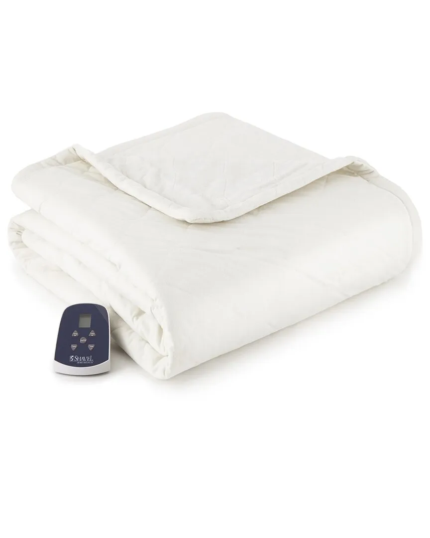 Micro Flannel Heated Throw - Vanilla, Polyester