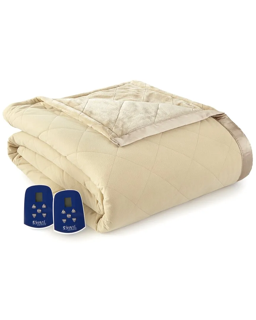 Micro Flannel Reversible Electric Blanket - Camel, Polyester image
