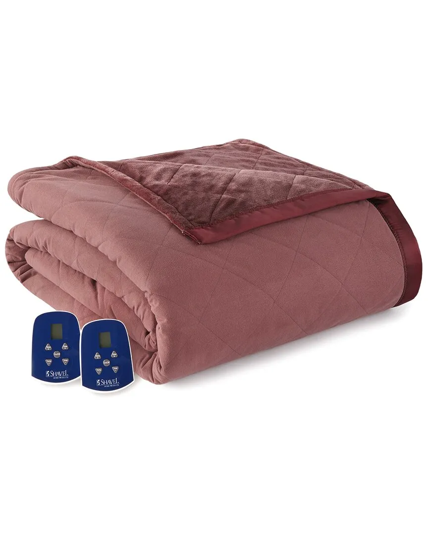 Micro Flannel Reversible Electric Blanket - Merlot, Polyester