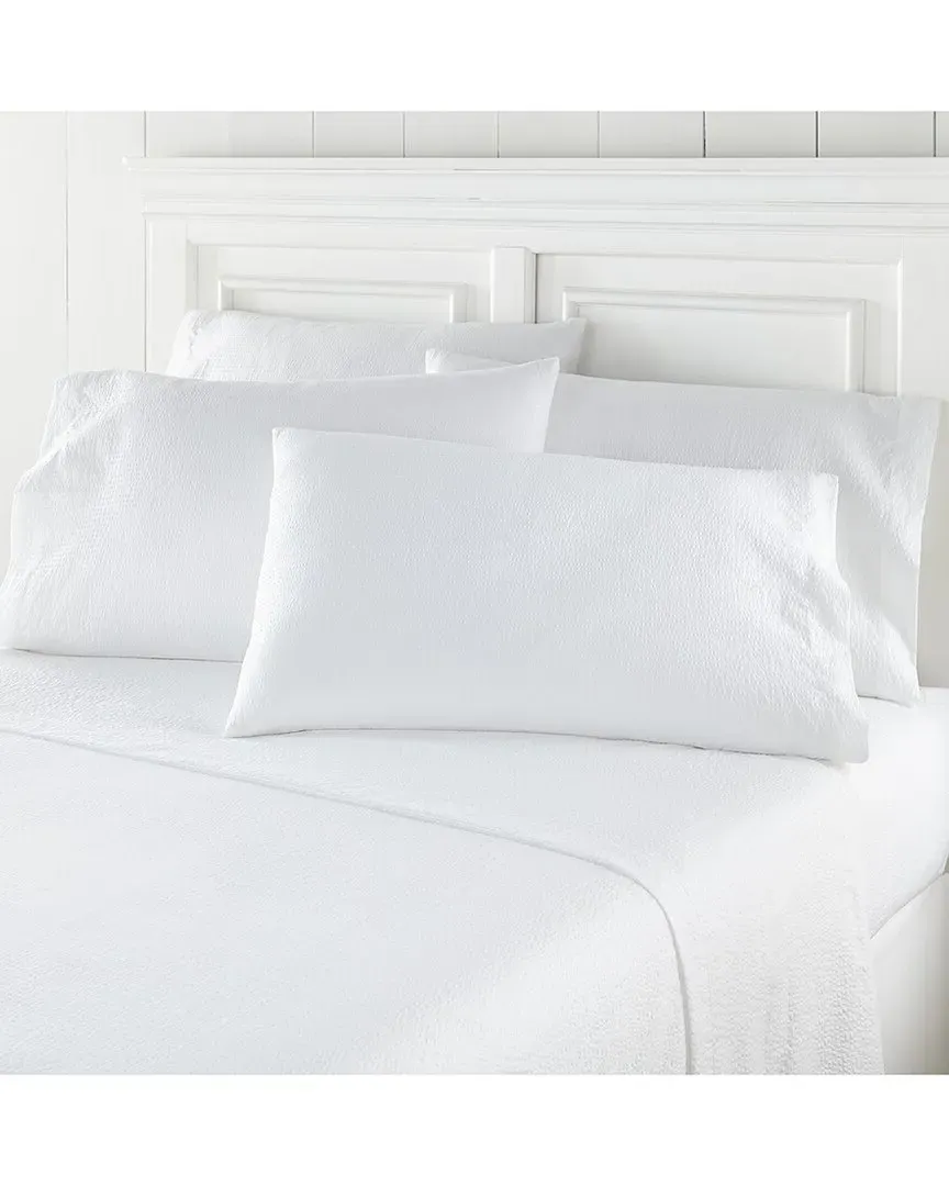 Seersucker Sheet Set - White, Polyester