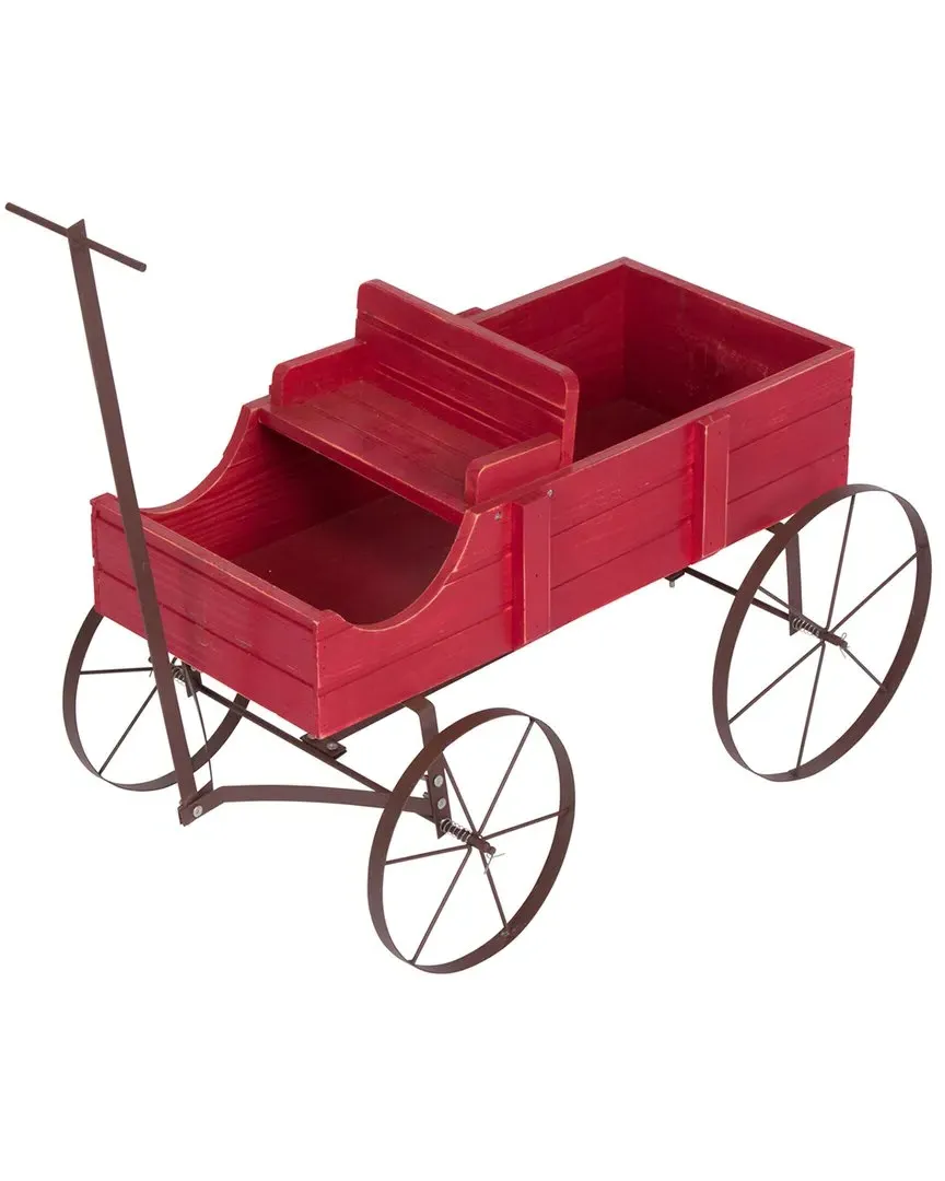 Buckboard Wagon Garden Planter - Red, Cedar image