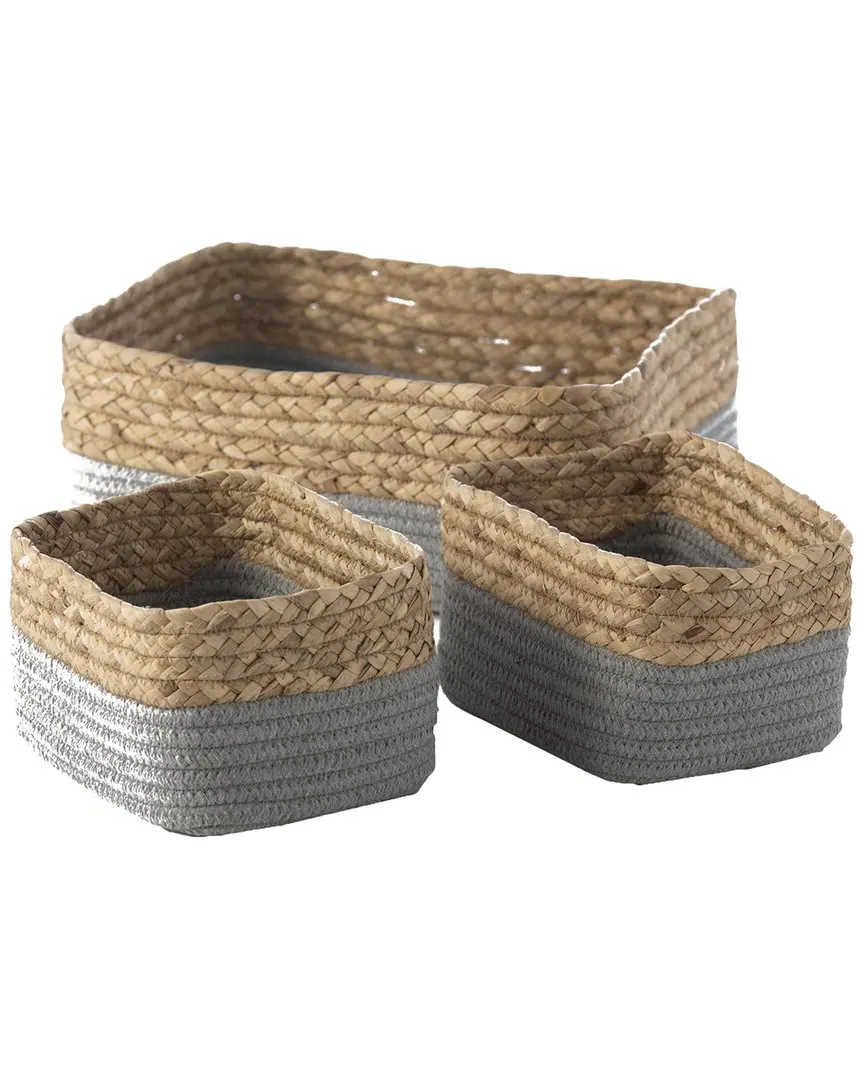 Set of 3 Dalton Organizer Baskets - Grey, Cotton image