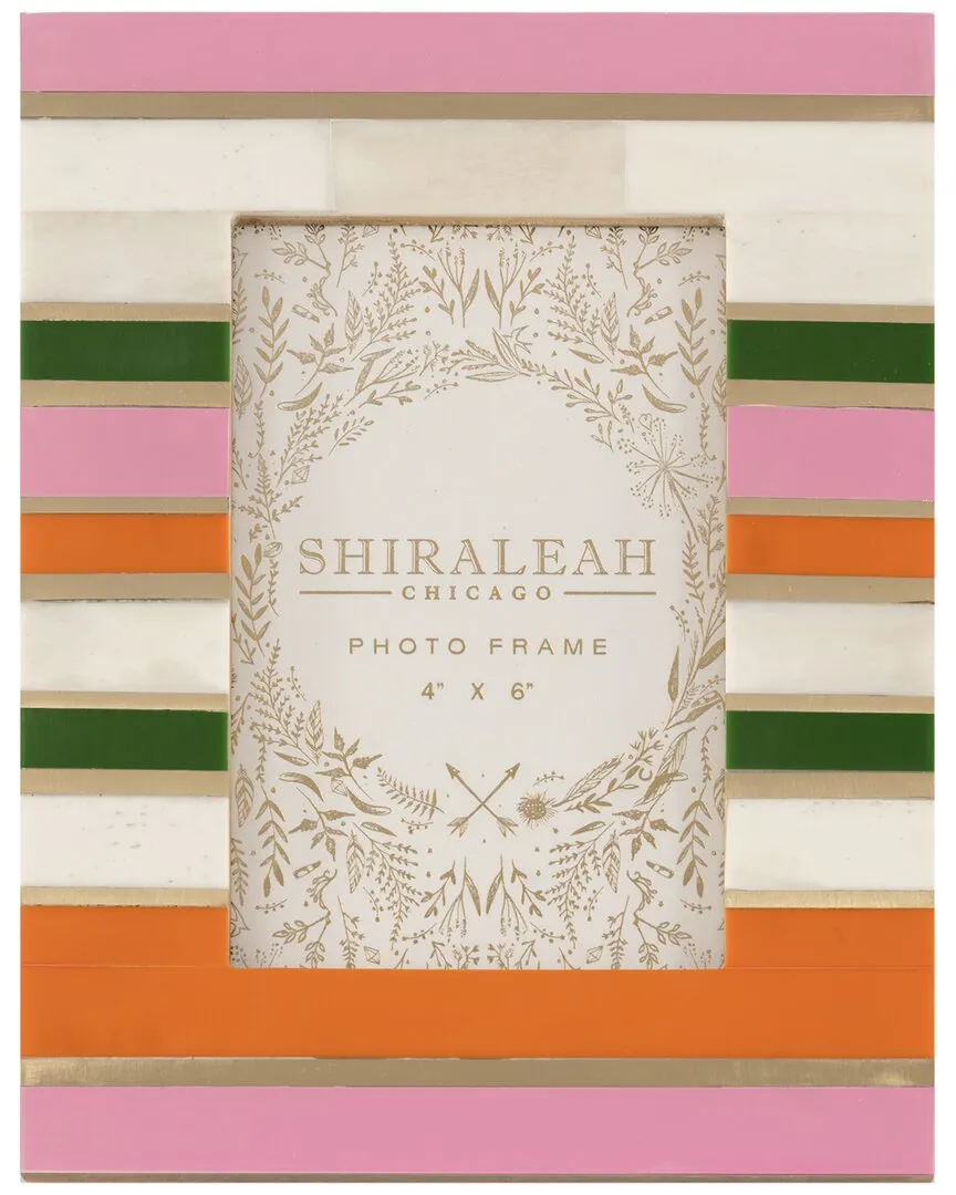 Viva 4x6 Horizontal Stripes Picture Frame - Multi, Bone