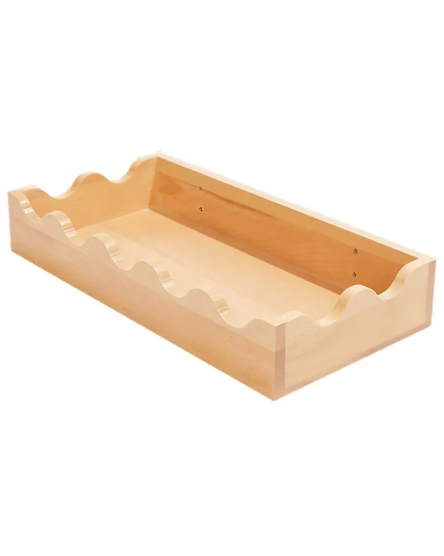 Short Stories Large Curvy Wall Shelf - Natural Wood image