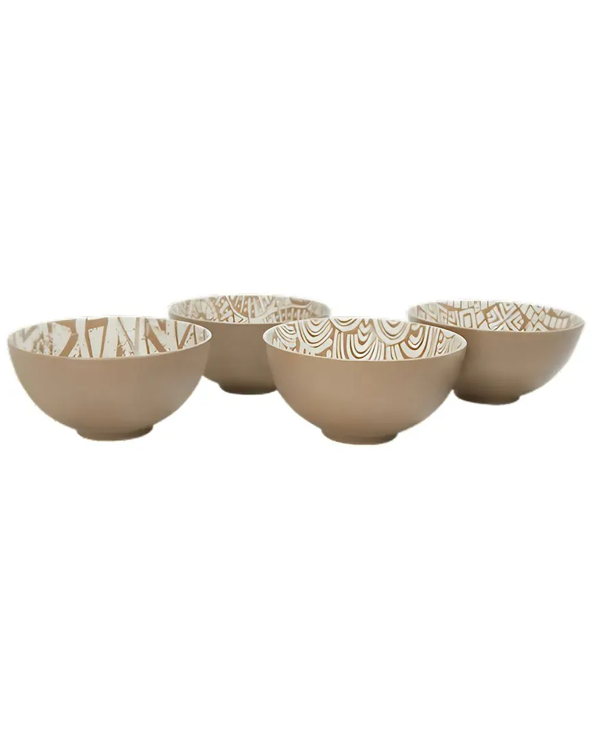 Short Stories Set of 4 Bowls - Taupe, Ceramic image